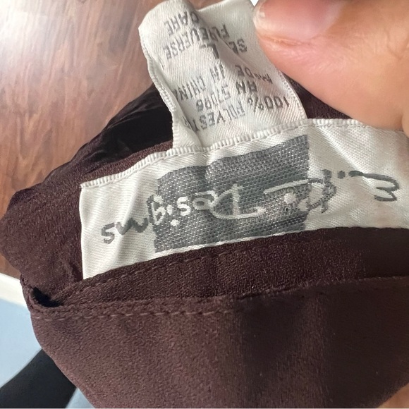 3/$30 🍂 E.C Designs Vintage Brown Lace Button Up Blouse - Picture 9 of 9